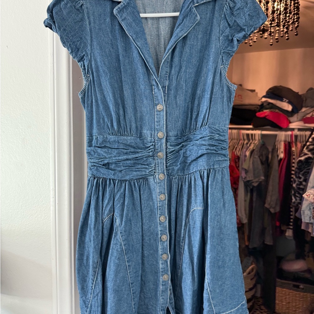 Denim Button-Up Dress